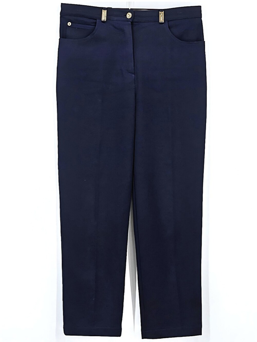 St John Sport Knit Pants Women 8 Navy Santana Stretch USA Quite Luxury